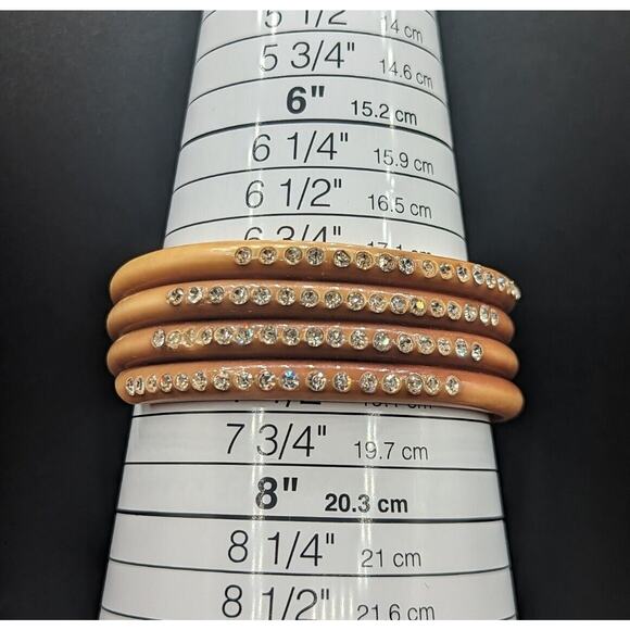 Vintage Art Deco Celluloid Rhinestone Coil Wrap Flapper Bangle Bracelet - Picture 2 of 12